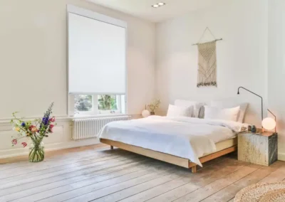 roller shades minimalist bedroom